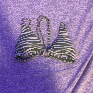trendy green zebra print bikini top